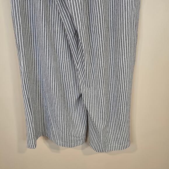 Women's Max Studio White & Black Lightweight Wide Leg Crop Pants | Size Large - Picture 8 of 10